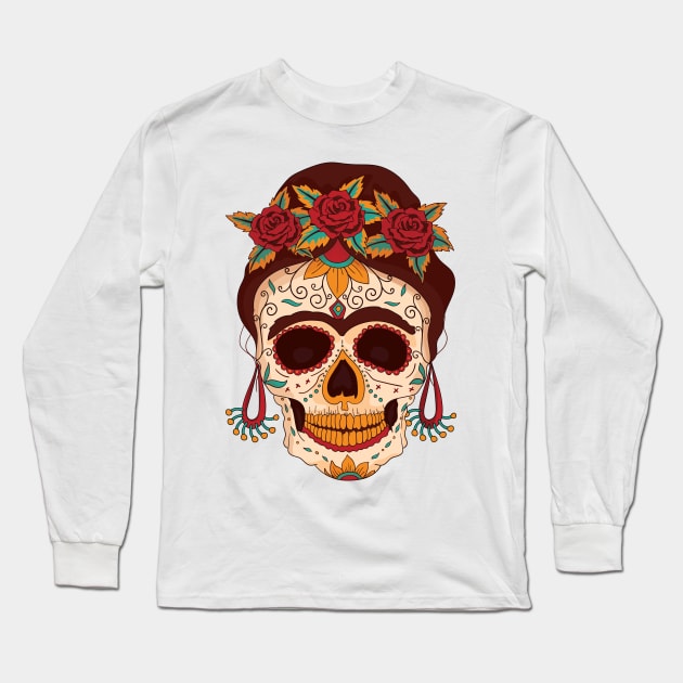 Day Of the Dead Tshirt Long Sleeve T-Shirt by madeinchorley